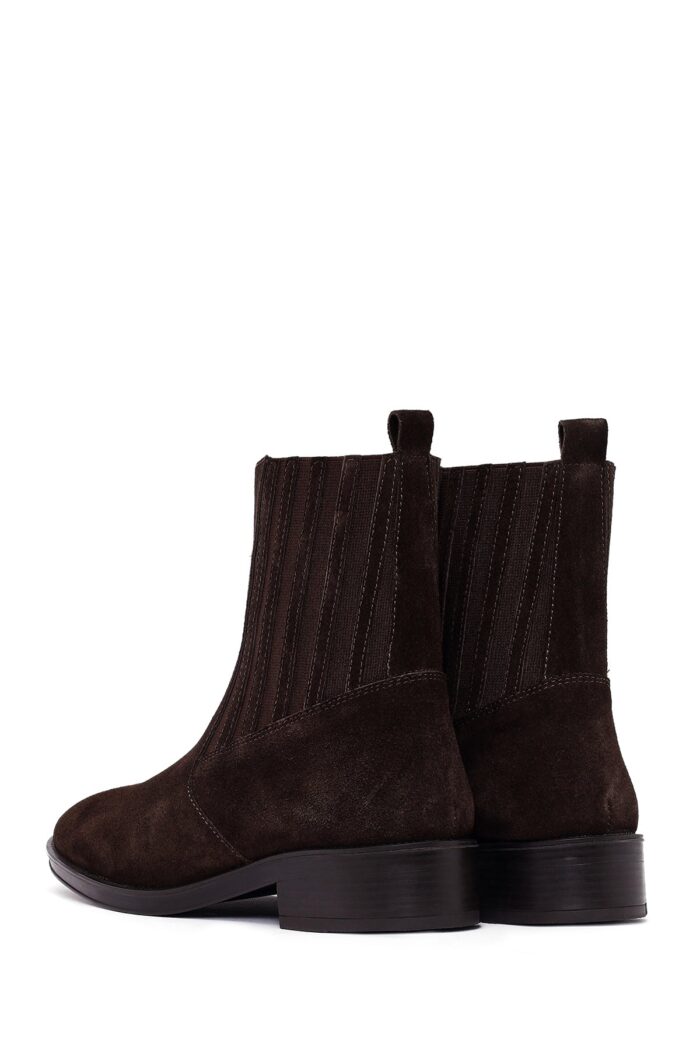 Çizme Chelsea prej lëkure suede për femra, kafe - Image 6