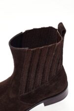 Çizme Chelsea prej lëkure suede për femra, kafe - Image 9