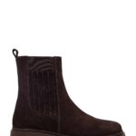 Çizme Chelsea prej lëkure suede për femra, kafe