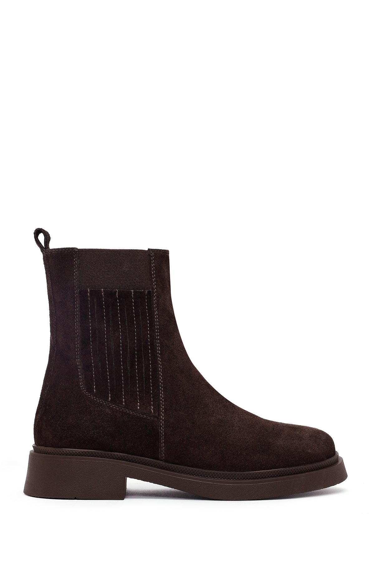 25WFD511210_5637145360_1.jpg Çizme Chelsea prej lëkure suede për femra, kafe - Image 1
