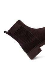 Çizme Chelsea prej lëkure suede për femra, kafe - Image 11