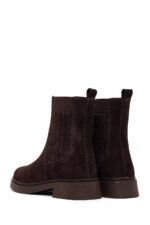 Çizme Chelsea prej lëkure suede për femra, kafe - Image 6