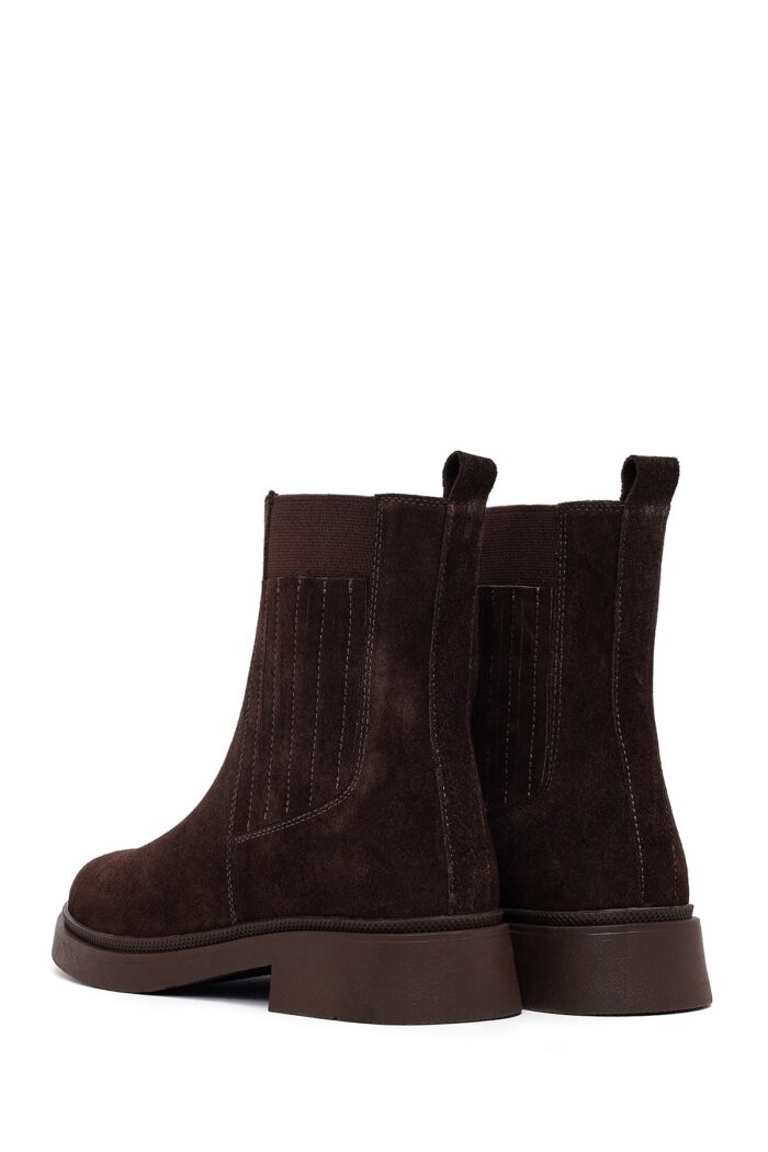 Çizme Chelsea prej lëkure suede për femra, kafe - Image 6