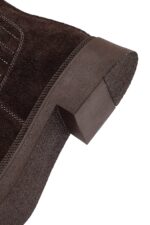 Çizme Chelsea prej lëkure suede për femra, kafe - Image 8
