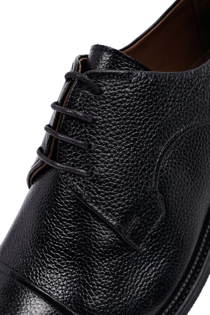 Këpucë Lëkure e Zezë me Lidhëse Klasike për Burra - Image 9