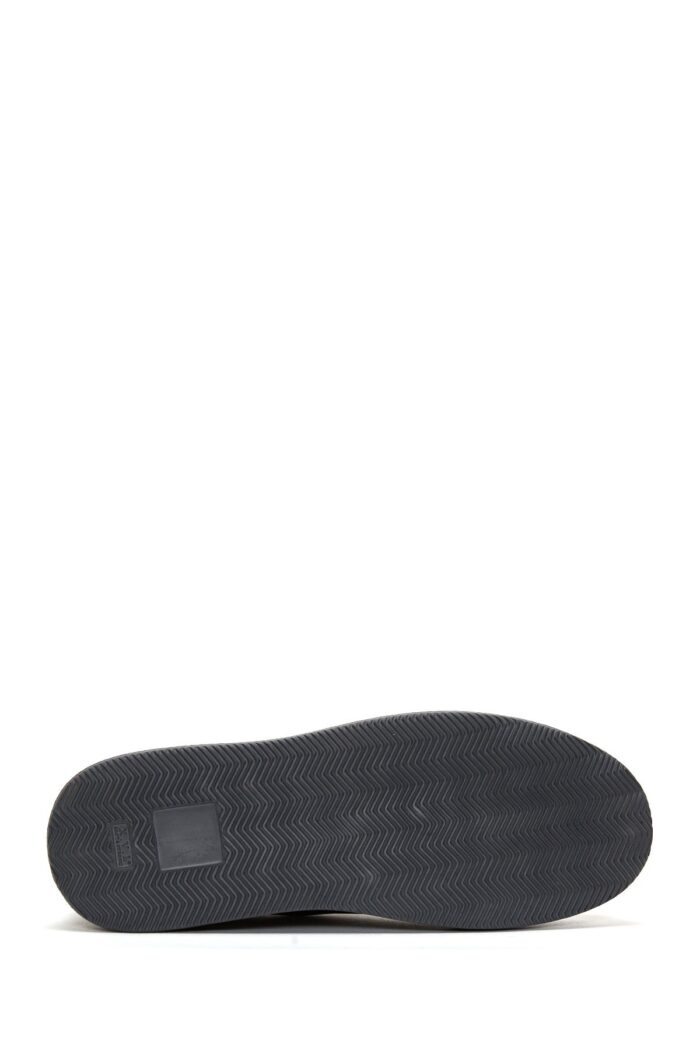 Sneaker Lëkure e Zezë me Lidhëse për Burra - Image 4