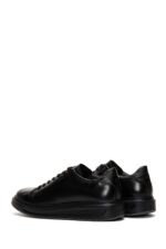 Sneaker Lëkure e Zezë me Lidhëse për Burra - Image 5