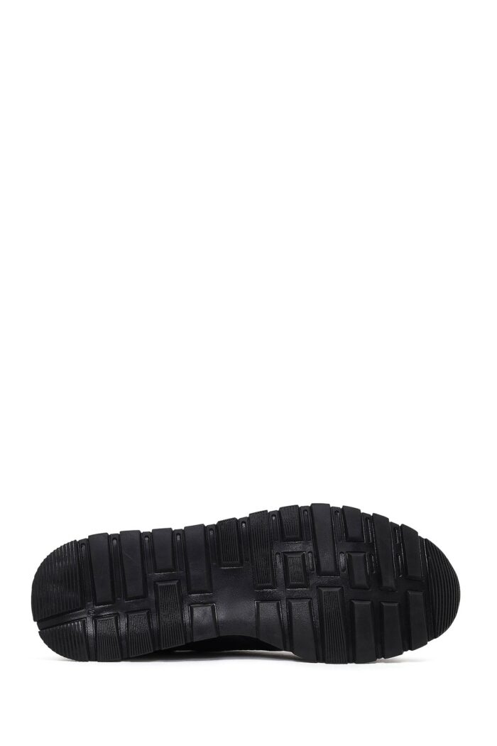 Sneaker Lëkure e Zezë me Lidhëse Casual për Burra - Image 4