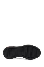 Atlete casual prej lëkure për meshkuj, e zezë, me lidhëse dhe shollë të trashë - Image 4