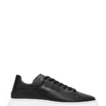 Sneaker Lëkure e Zezë me Lidhëse e Trashë me Tabane për Burra