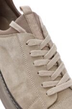 Sneaker Lëkure Bezhë me Lidhëse për Burra - Image 9