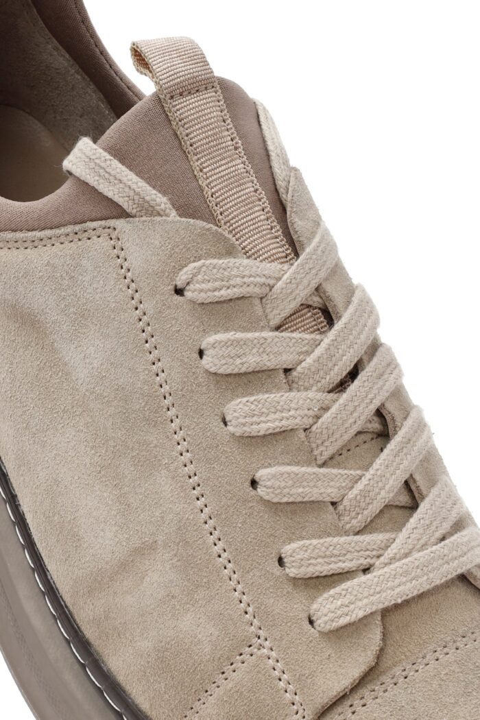 Sneaker Lëkure Bezhë me Lidhëse për Burra - Image 9