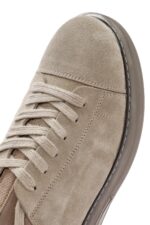 Sneaker Lëkure Bezhë me Lidhëse për Burra - Image 10