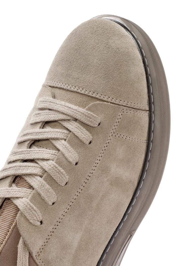 Sneaker Lëkure Bezhë me Lidhëse për Burra - Image 10