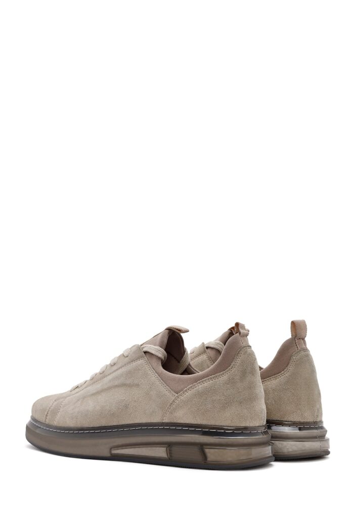 Sneaker Lëkure Bezhë me Lidhëse për Burra - Image 5