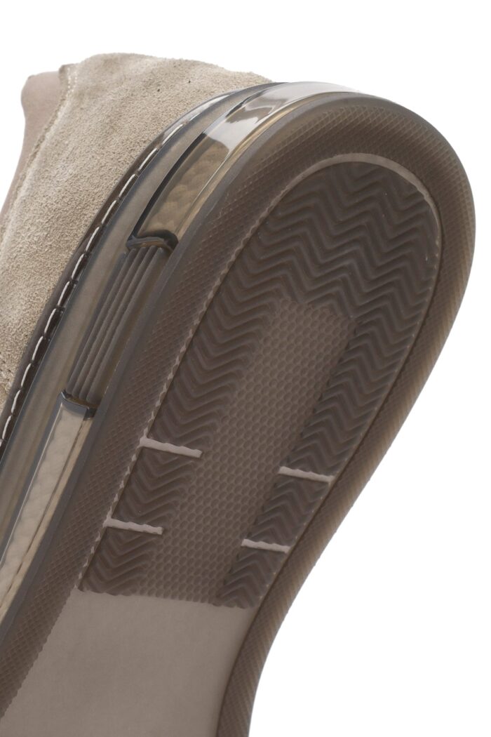 Sneaker Lëkure Bezhë me Lidhëse për Burra - Image 8