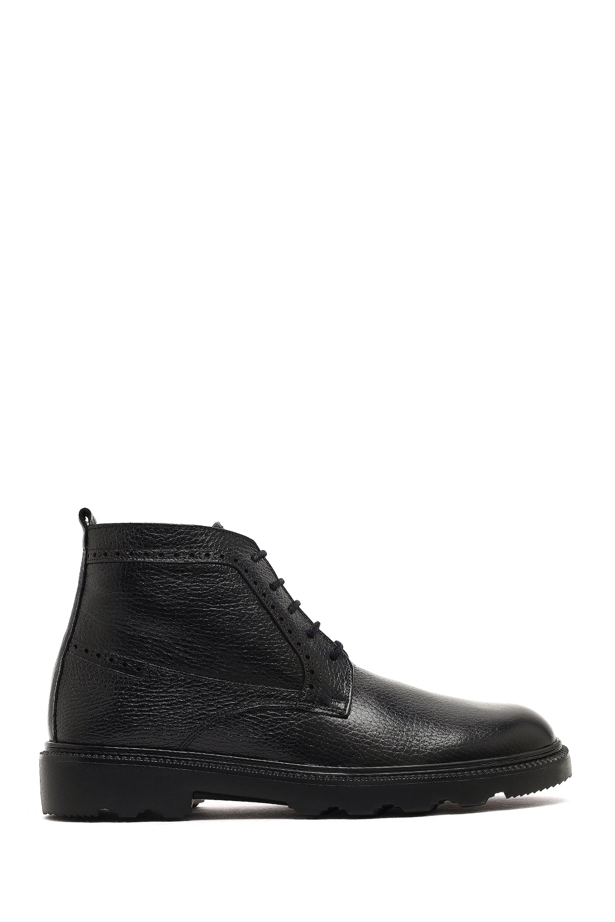 25WFD6717FT_5637145339_1.jpg Çizme casual prej lëkure për meshkuj, e zezë, me zinxhir - Image 1