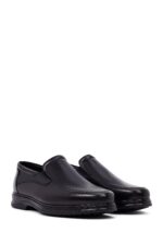 Këpucë loafer casual prej lëkure për meshkuj, e zezë - Image 3