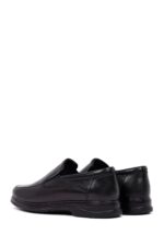 Këpucë loafer casual prej lëkure për meshkuj, e zezë - Image 5