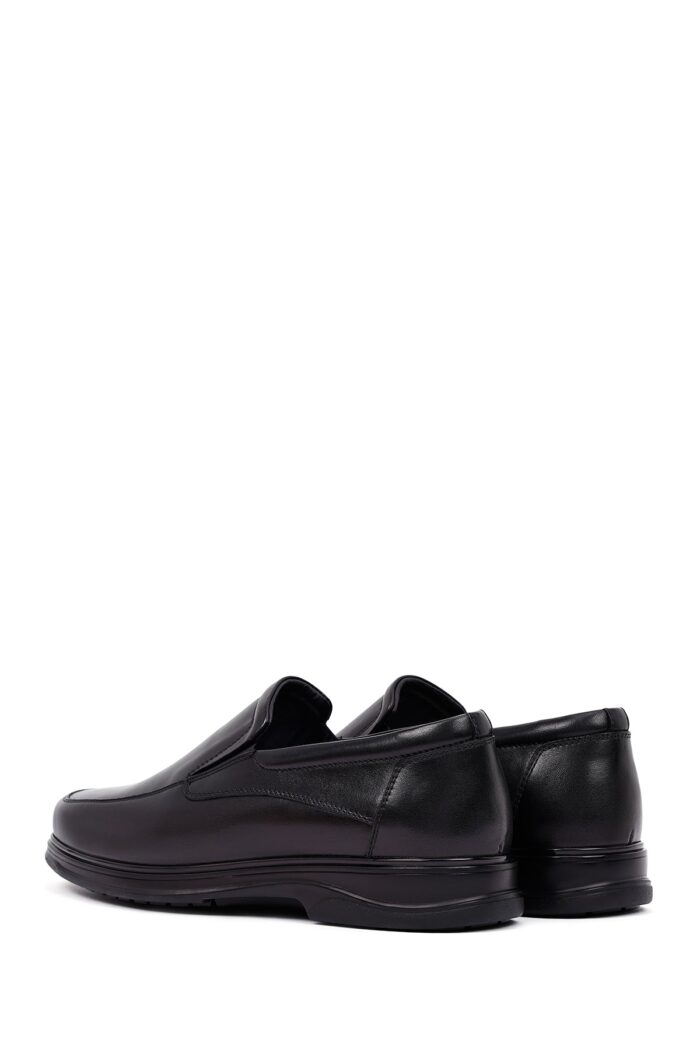 Këpucë loafer casual prej lëkure për meshkuj, e zezë - Image 5