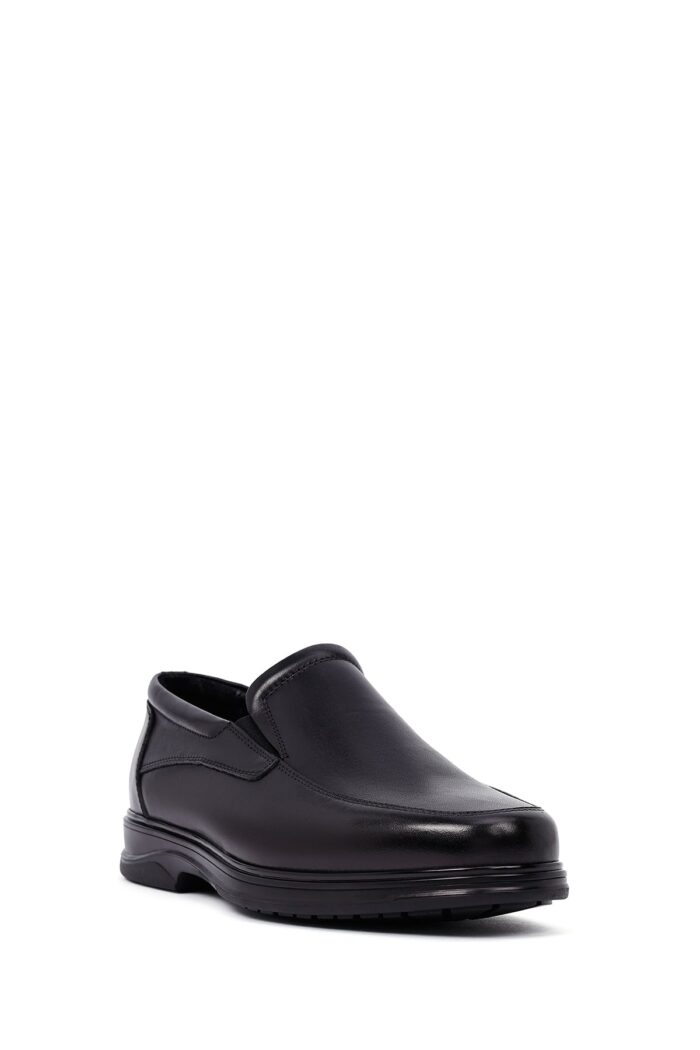 Këpucë loafer casual prej lëkure për meshkuj, e zezë - Image 6