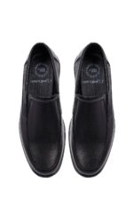Këpucë loafer casual prej lëkure për meshkuj, e zezë - Image 7