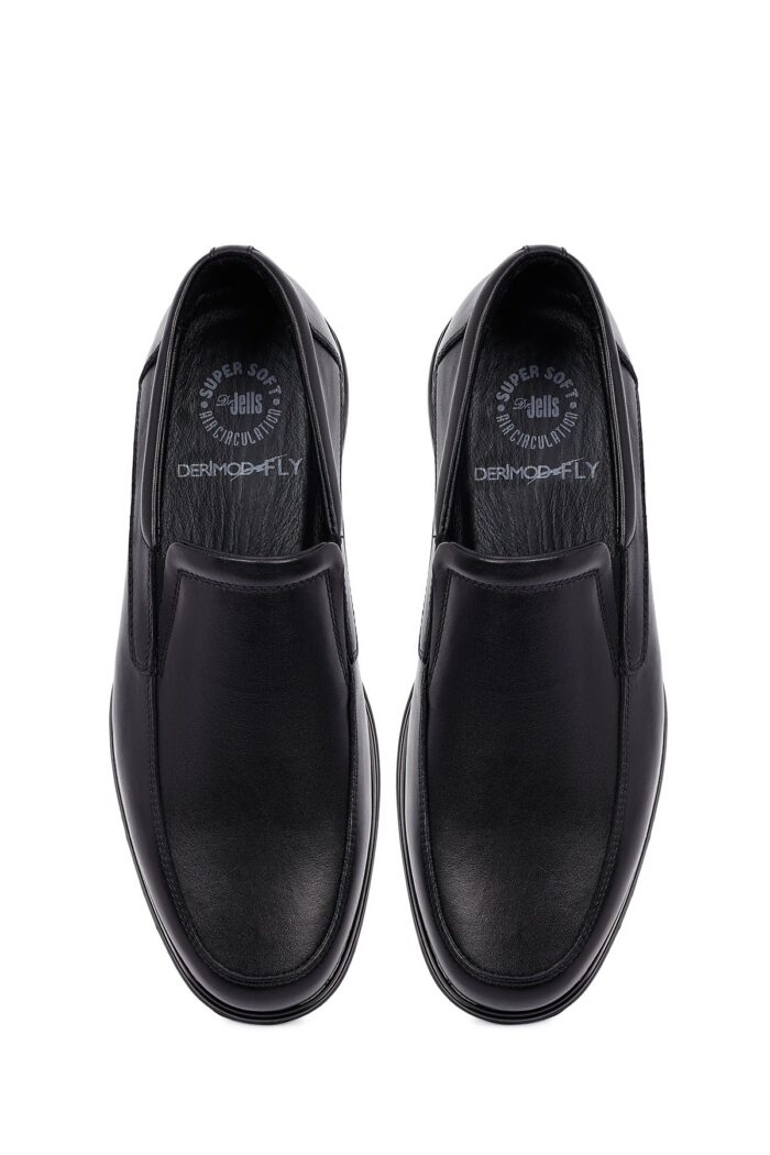 Këpucë loafer casual prej lëkure për meshkuj, e zezë - Image 7