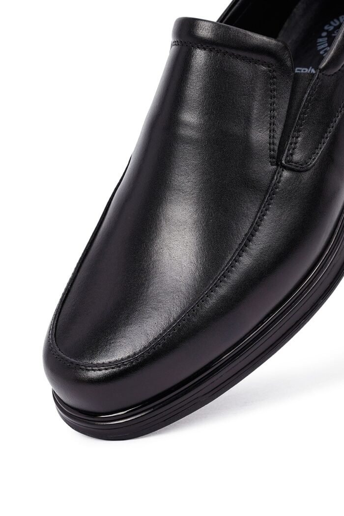 Këpucë loafer casual prej lëkure për meshkuj, e zezë - Image 8