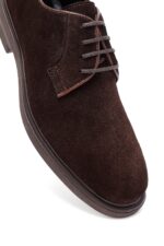 Këpucë casual prej lëkure suede për meshkuj, kafe, me lidhëse - Image 10