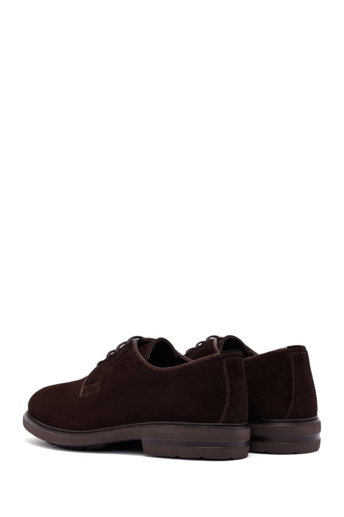 Këpucë casual prej lëkure suede për meshkuj, kafe, me lidhëse - Image 5