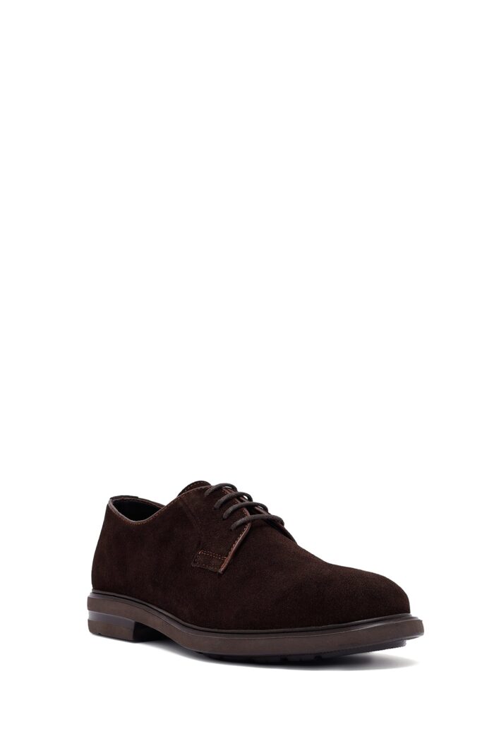Këpucë casual prej lëkure suede për meshkuj, kafe, me lidhëse - Image 6