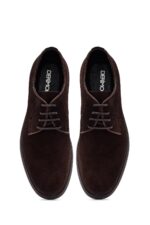 Këpucë casual prej lëkure suede për meshkuj, kafe, me lidhëse - Image 7