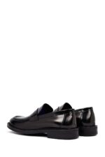 Këpucë loafer casual prej lëkure për meshkuj, e zezë - Image 5