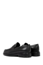 Këpucë loafer casual prej lëkure për meshkuj, e zezë - Image 5