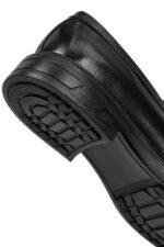 Këpucë loafer casual prej lëkure për meshkuj, e zezë - Image 9