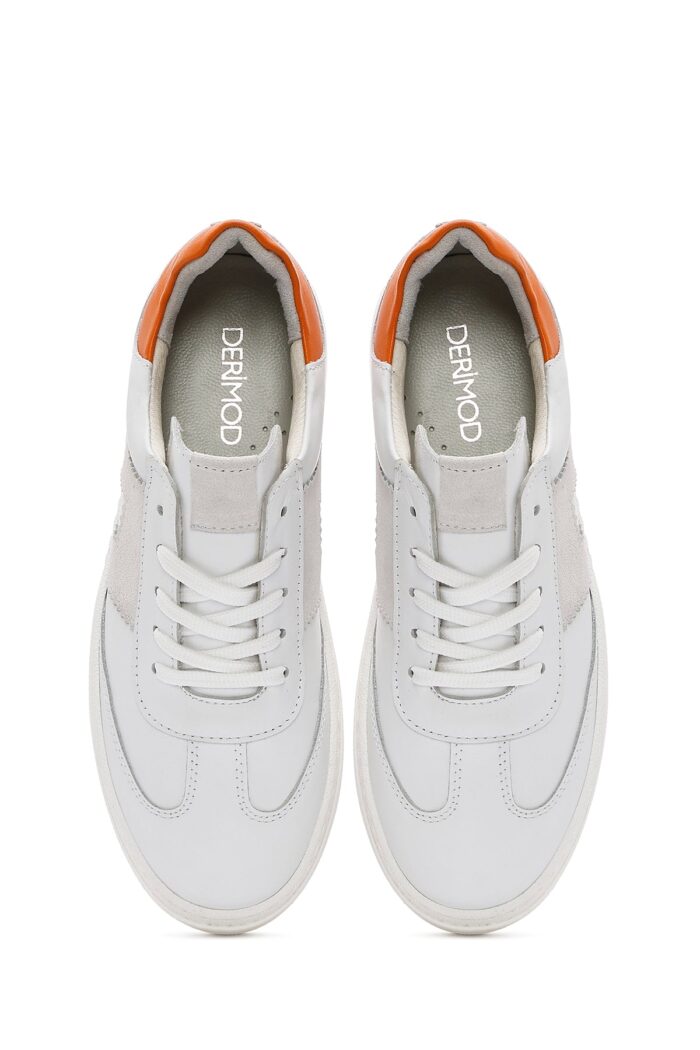 Sneaker Lëkure e Bardhë me Lidhëse e Trashë me Tabane për Femra - Image 8