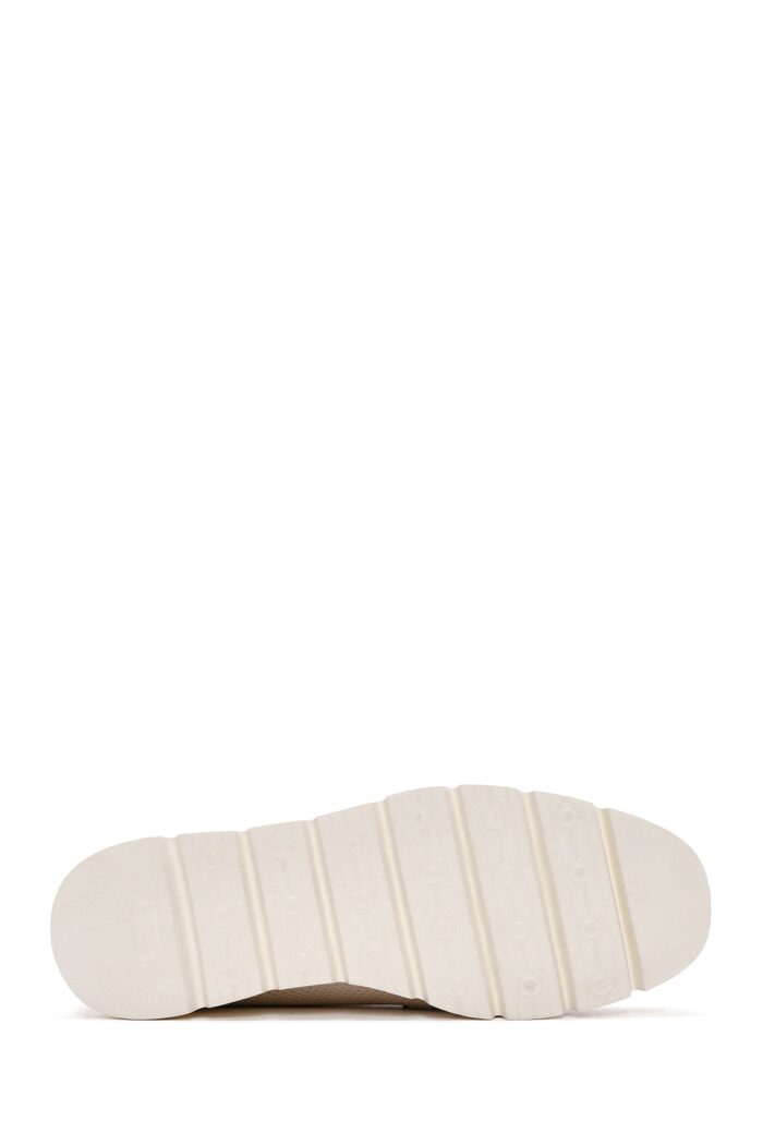 Loafer Lëkure Krem me Kopsë Comfort për Femra - Image 4