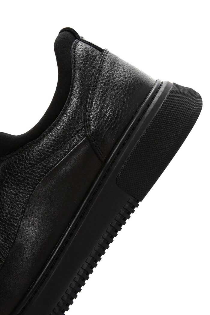 Sneaker Lëkure e Zezë me Lidhëse për Burra - Image 7