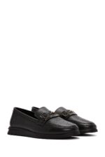 Loafer Lëkure e Zezë me Kopsë Comfort për Femra - Image 3