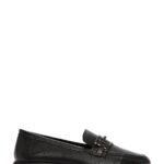 Loafer Lëkure e Zezë me Kopsë Comfort për Femra