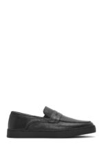 Loafer Lëkure e Zezë Casual për Burra