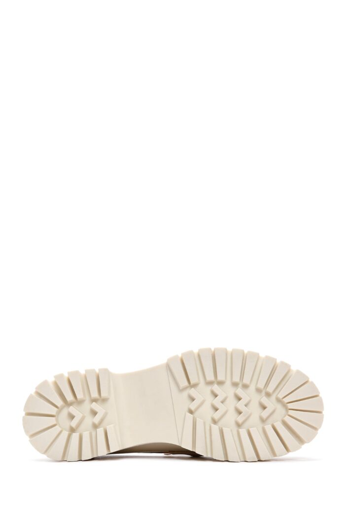 Loafer Lëkure Krem Maskulin për Femra - Image 4