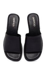Pantofla Lëkure e Zezë Casual për Femra - Image 7