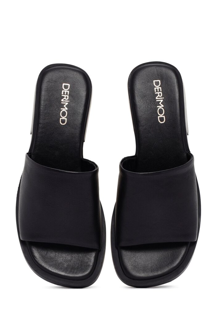 Pantofla Lëkure e Zezë Casual për Femra - Image 7