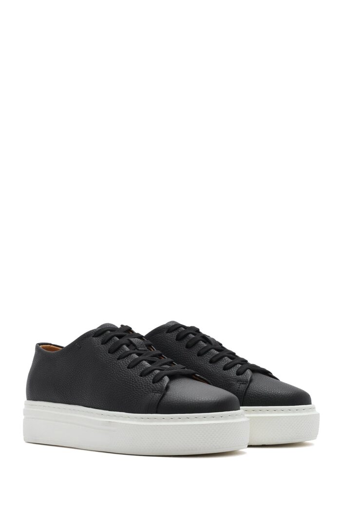 Sneaker Lëkure me Lidhëse e Trashë me Tabane për Burra - Image 3