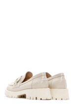 Loafer Lëkure Krem Maskulin për Femra - Image 5