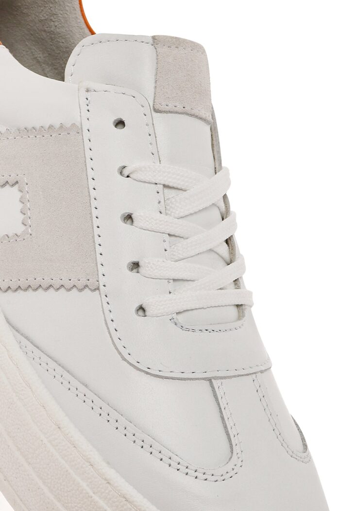 Sneaker Lëkure e Bardhë me Lidhëse e Trashë me Tabane për Femra - Image 10