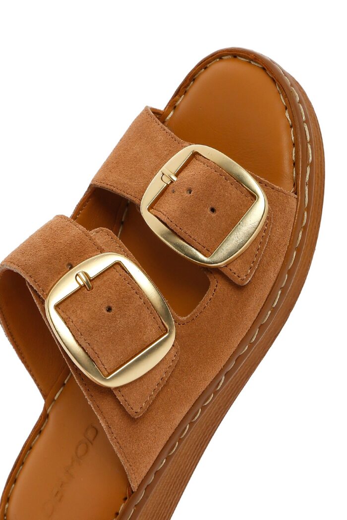 Pantofla Lëkure me Kopsë Comfort për Femra - Image 11