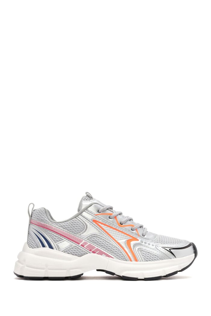 Sneaker Portokalli e Trashë me Tabane me Lidhëse për Femra - Image 2