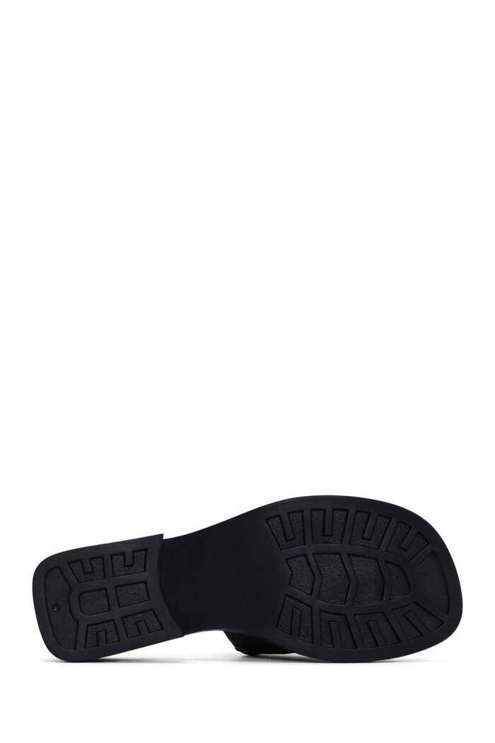 Pantofla Lëkure e Zezë Casual për Femra - Image 4